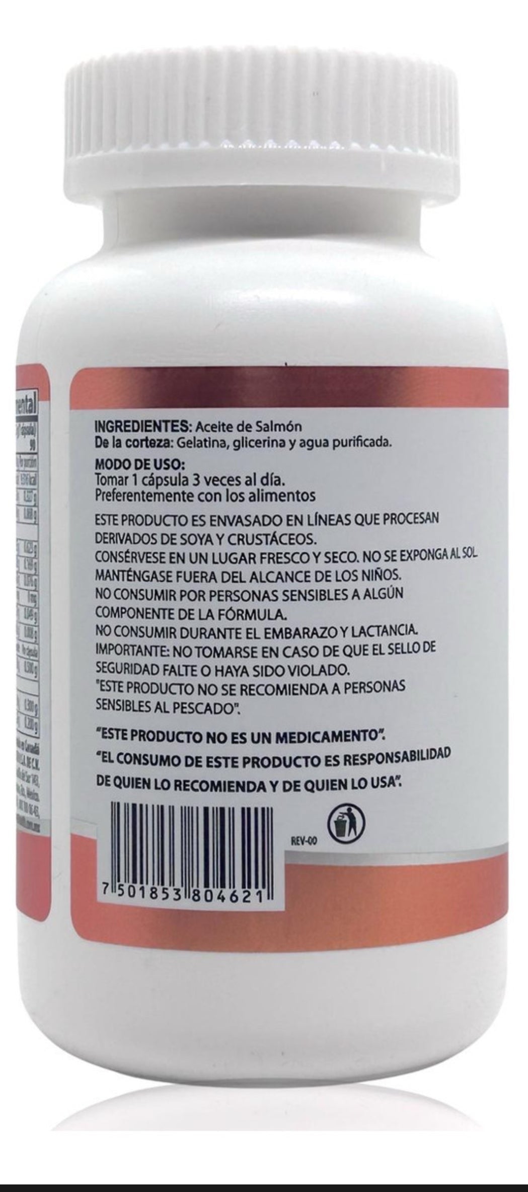 ACEITE DE SALMON NORUEGO, FRASCO CON 90
CAPSULAS DE 1.3 G C/U