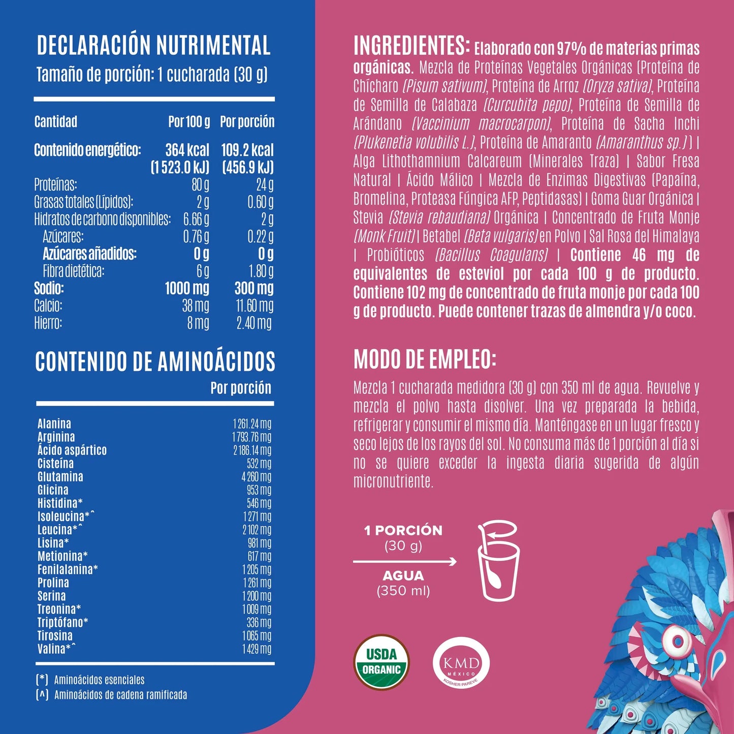 Falcon Protein Fresa 1.17 kg - 39 Servicios