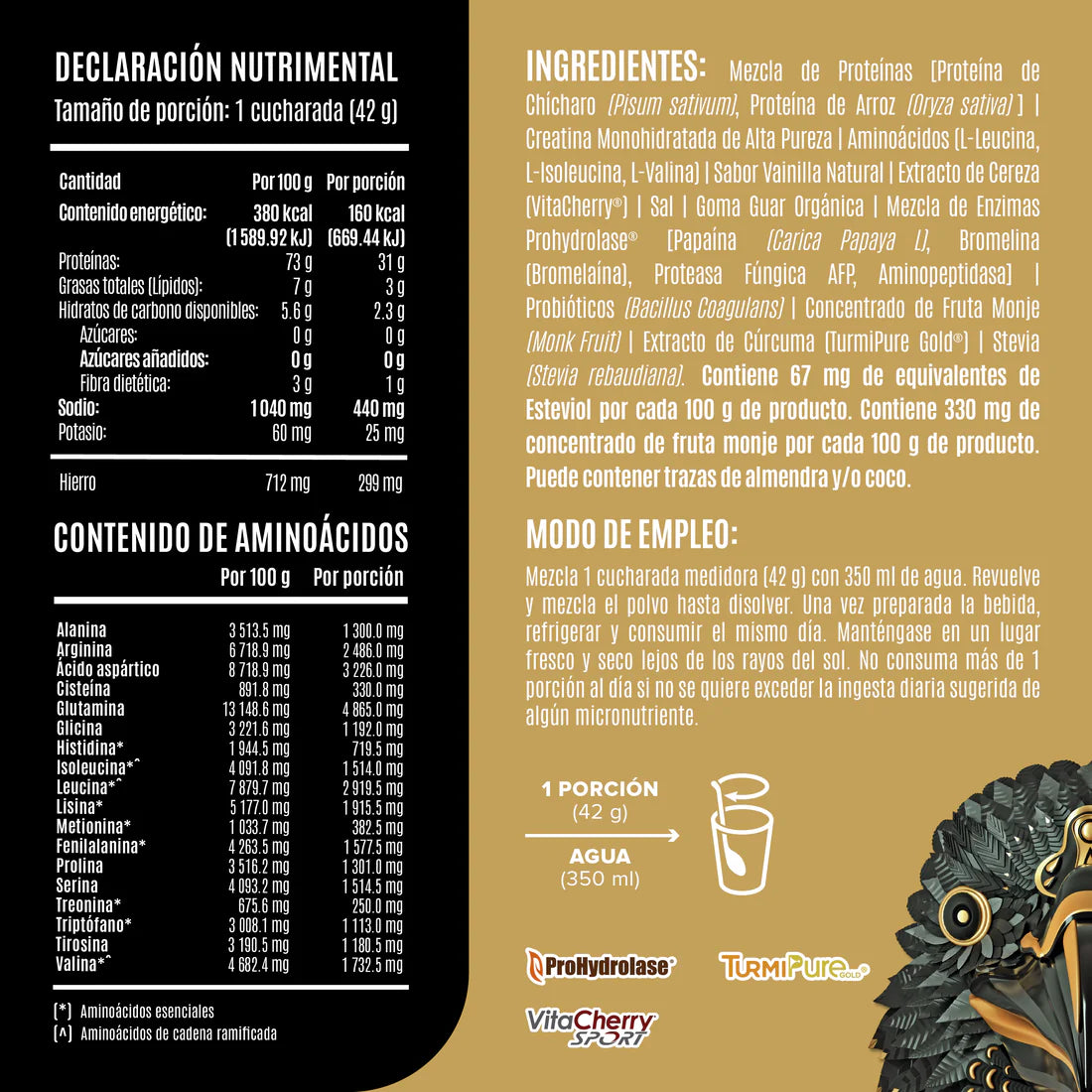 Falcon Performance Golden Vanilla 1.9 kg - 50 Servicios