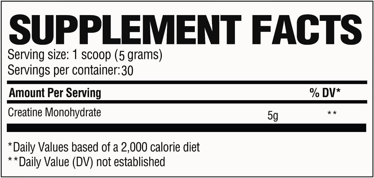 RAW CREATINE MONOHYDRATE UNFLAVORED 30 SERV