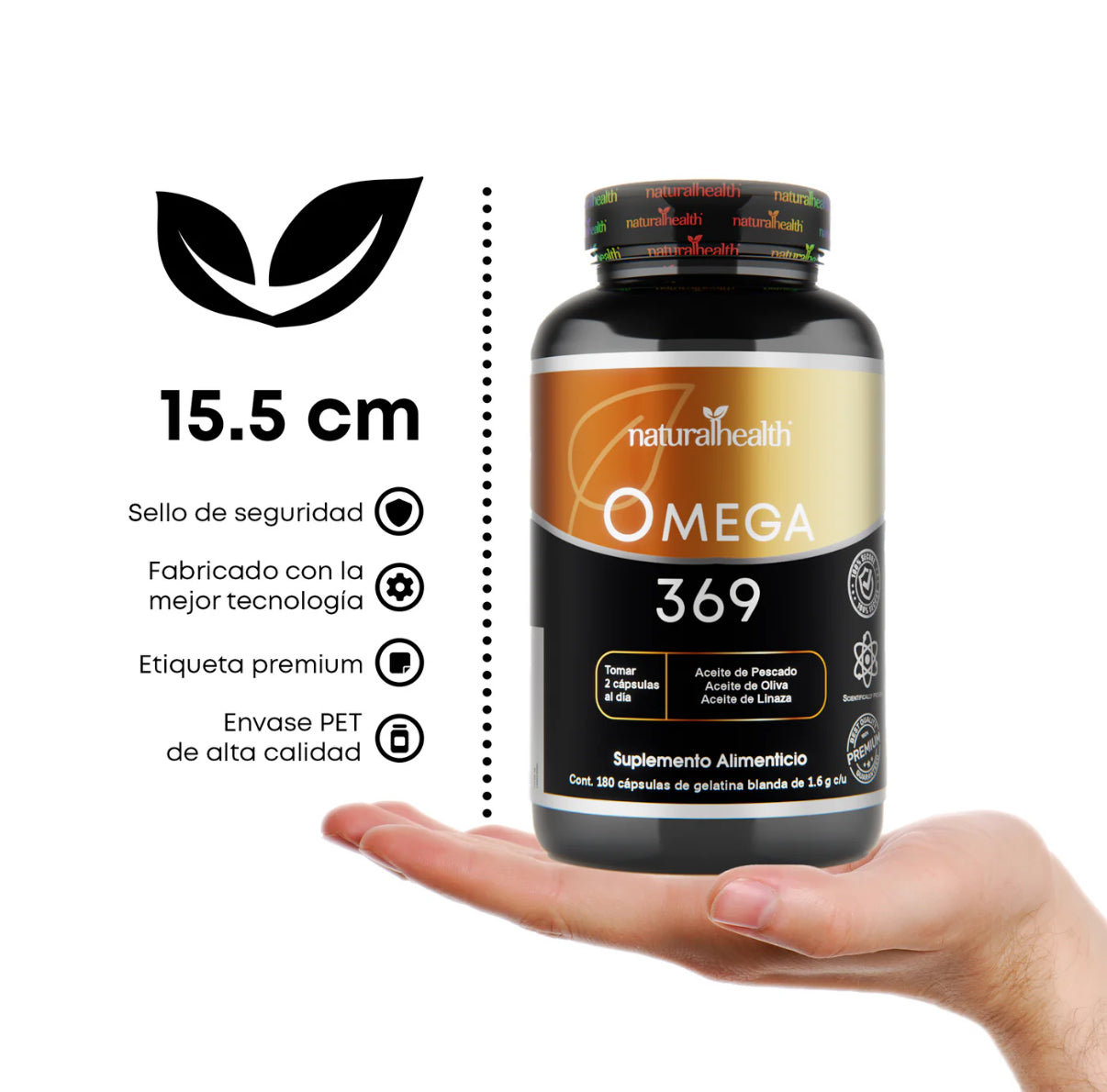 Omega 369 | Aceite de pescado, Oliva y Linaza I
180 cápsulas