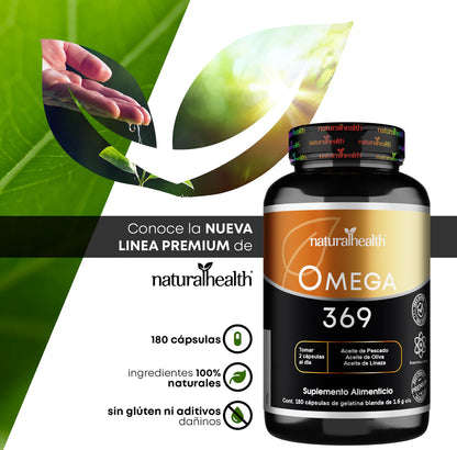Omega 369 | Aceite de pescado, Oliva y Linaza I
180 cápsulas