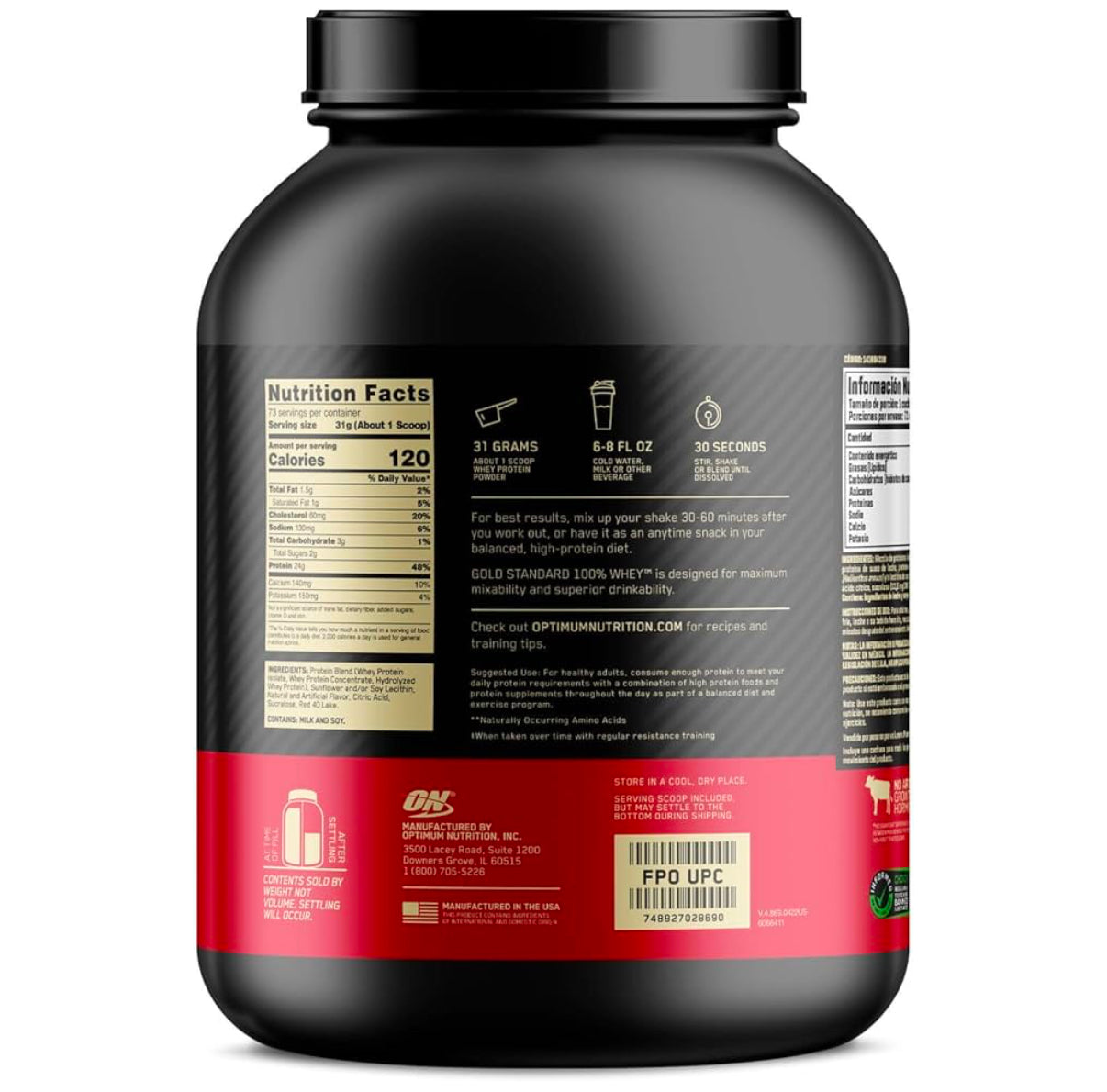 ON 100% WHEY GOLD STD 5 LBS STRAWBERRY