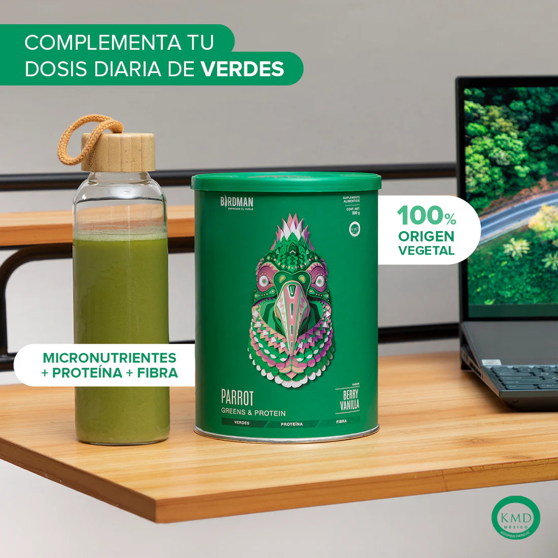 Parrot Greens & Protein Matcha 900 g - 30 Servicios