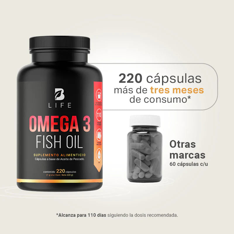Omega 3 Fish Oil | Omega 3 Aceite de Pescado 220 caps | 1000 mg